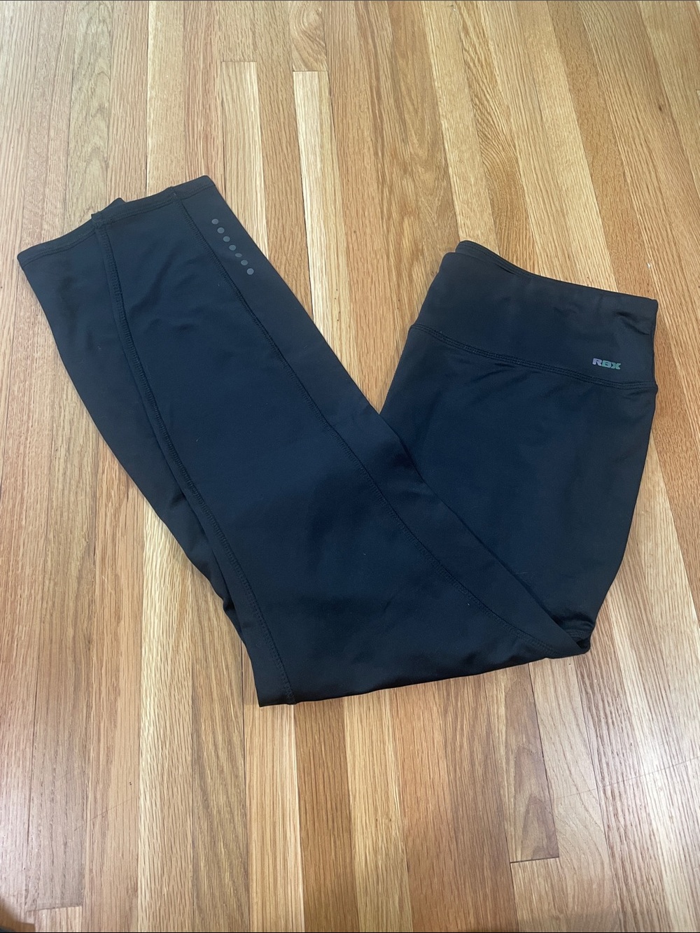 RBX Black Performance Leggings with Reflective Dots